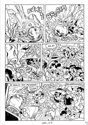 Tavola originale - Minni e la pietra della fortuna - Topolino 1666