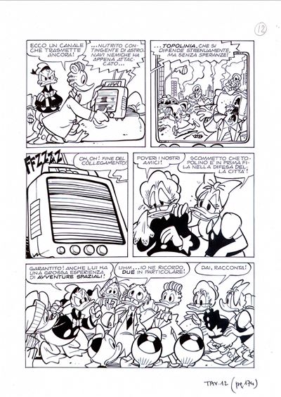 Tavola originale per “Paperi spaziali” (Prologo) — Disney