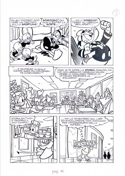 Tavola originale per “Historia Papera” (prologo) – disegni, 1999