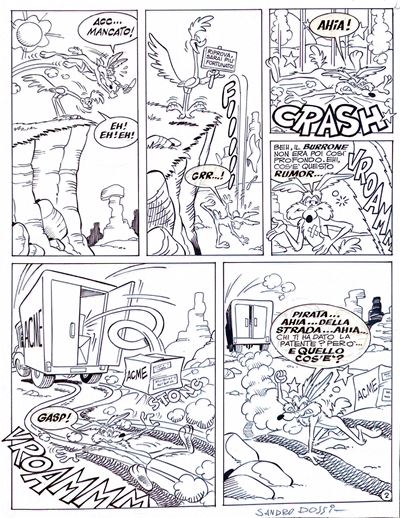 Tavola originale di “Willy il Coyote” e “Beep Beep” (Road Runner) – “Non è mica Carnevale”