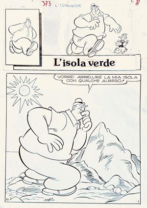 Tavola originale - Braccio di Ferro - Grissino - L&rsquo;isola verde