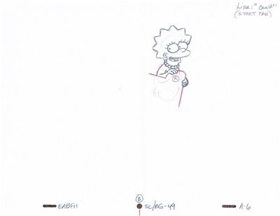 I Simpson, Disegno di produzione raffigurante Lisa Simpson