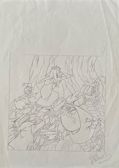 L’Inferno di Paperino (bozzetto a matita su carta)