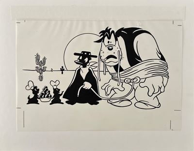 Illustrazione su lucido per “Wanted Children’s Menu” Disney (1986) – “The Good, The Bad, and The ...