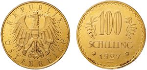 PRIMA REPUBBLICA (1919 - 1934) &ndash; 100 scellini 1927, Vienna.
