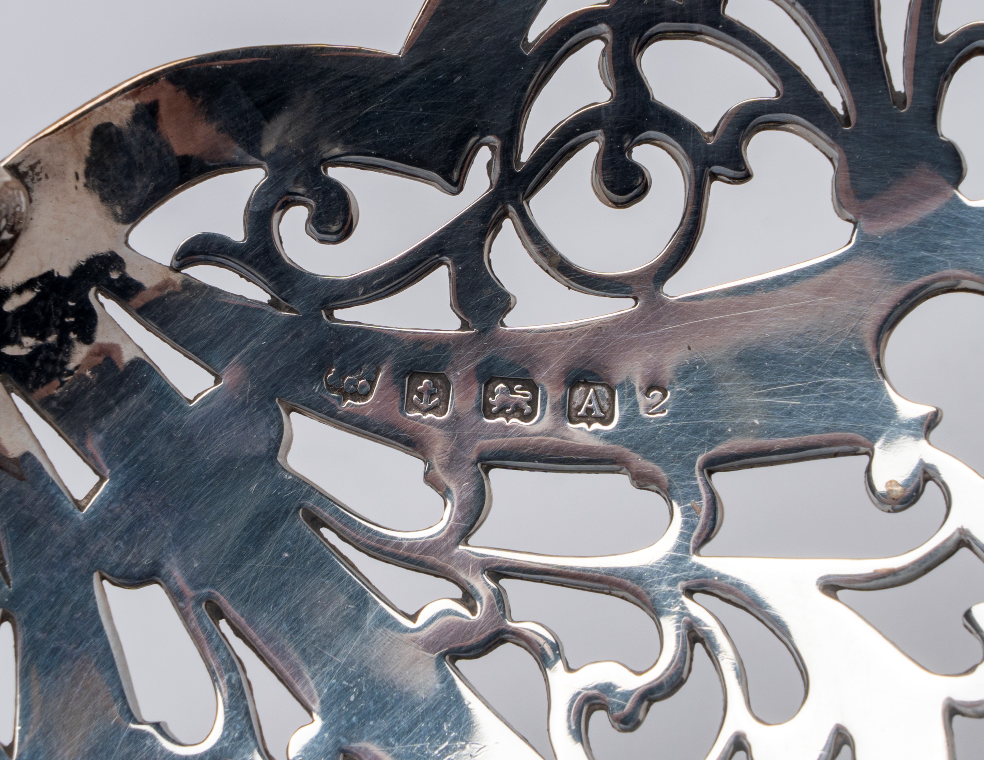 Cestino traforato, argento 925, Inghilterra (Birmingham) 1925/26