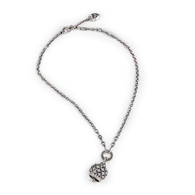 Collana con campanella, oro bianco 18k