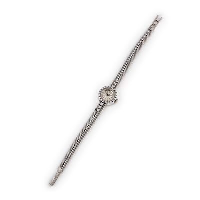 Orologio da polso in oro bianco 18k con ghiera diamanti