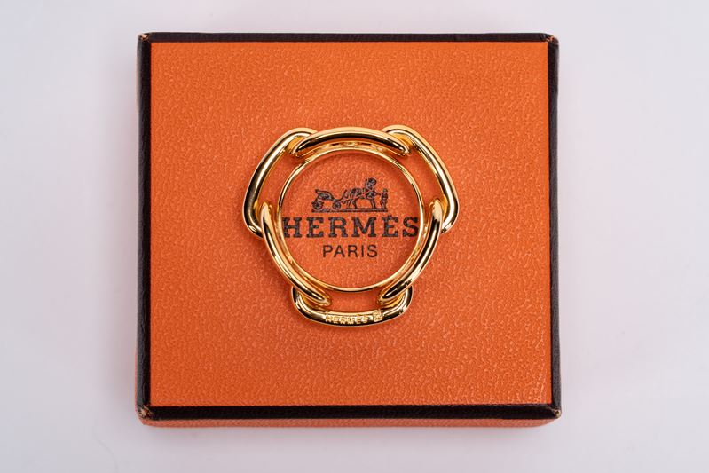 Hermès - Anello da foulard in metallo dorato