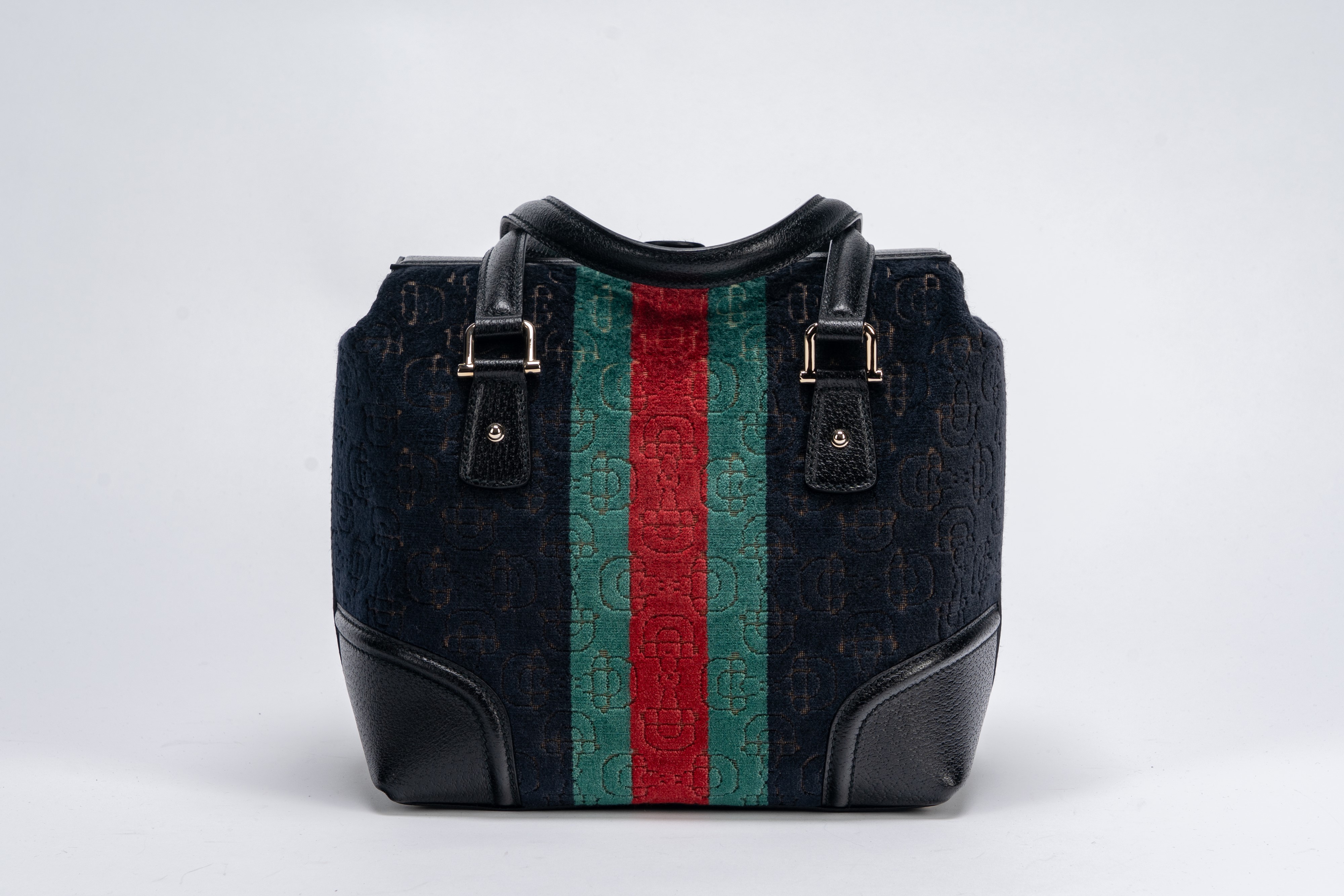 Gucci - Bauletto Boston in velluto con decoro Horsebit a rilievo