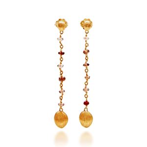 Citrine quartz pendant earrings