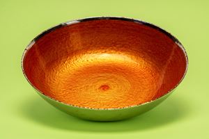 Dogale by Greggio. Silver-orange Murano glass centerpiece.