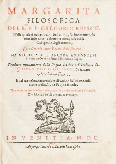 Margarita Filosofica del R.do P. F. Gregorio Reisch