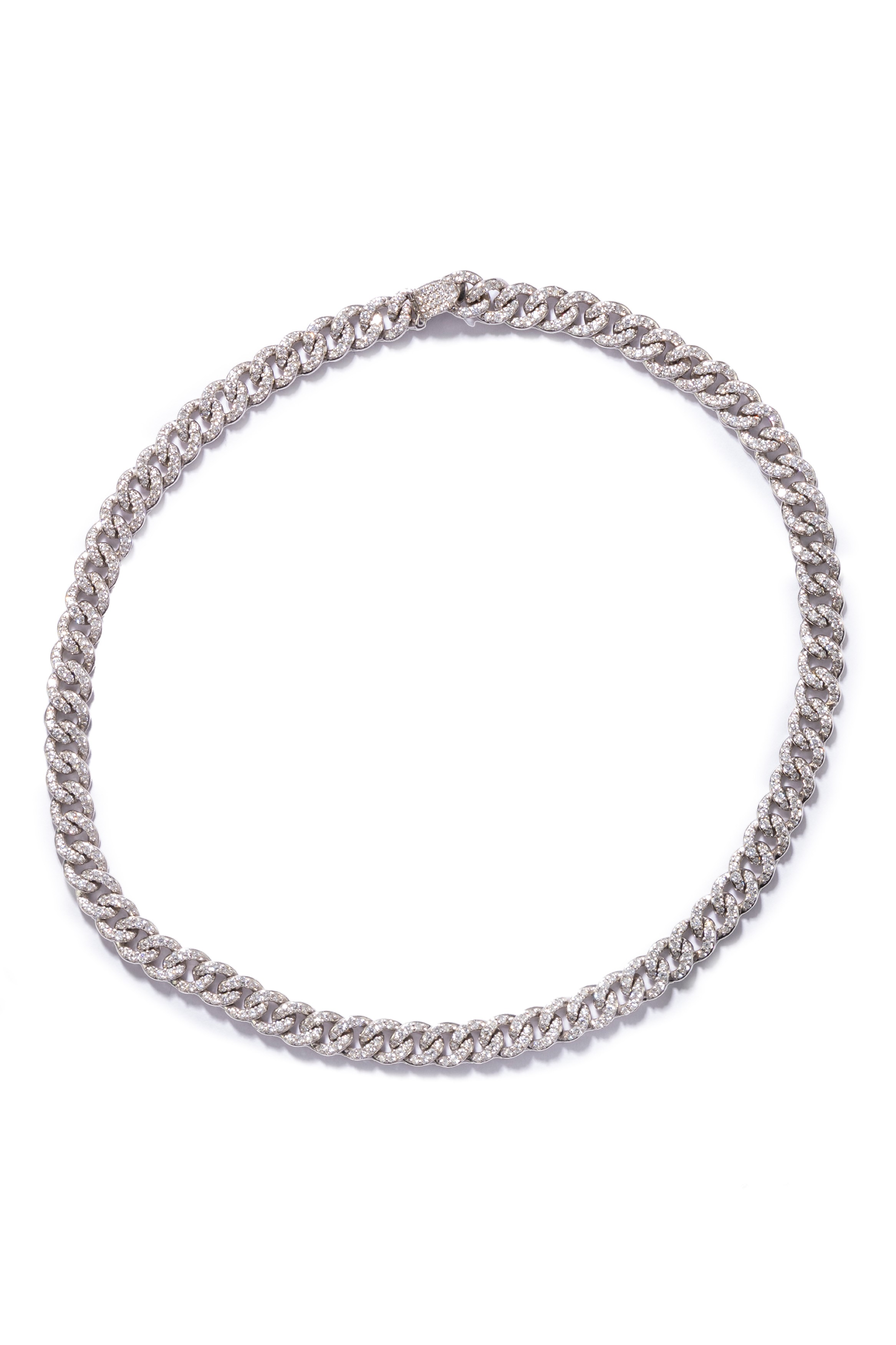 Demi-parure con diamanti, collana, bracciale e anello in oro bianco 18k