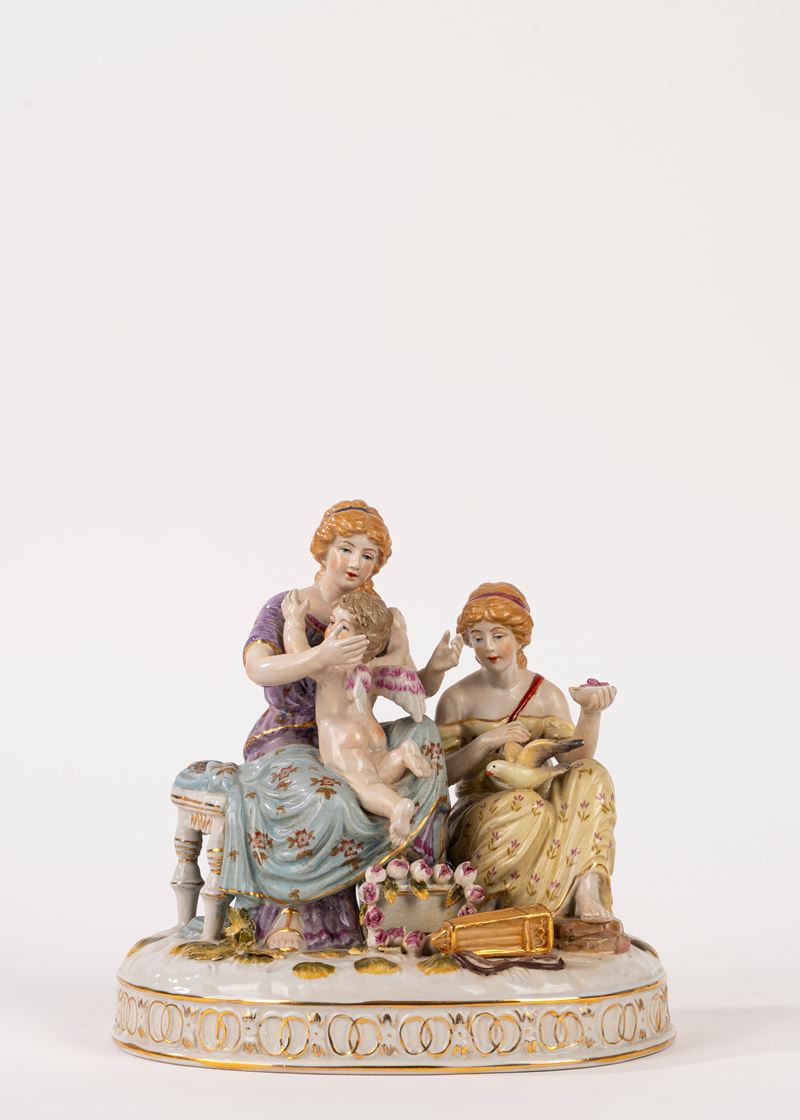 Volkstedt, Gruppo scultoreo in porcellana policroma (secolo XX)