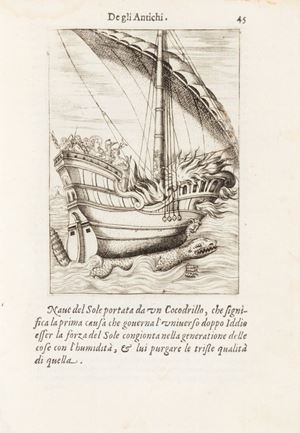 Le Imagini de gli Dei de gli antichi, del signor Vincenzo Cartari Reggiano, nelle quali sono descritte la religione de gli antichi, li Idoli, riti, & Ceremonie loro