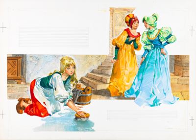 Cenerentola (illustrazione originale su cartone)