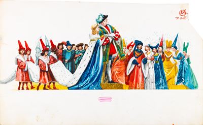 La bella addormentata nel bosco (illustrazione), tempera su cartone sagomato