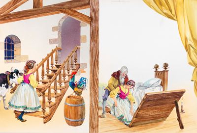 La casa nella foresta, tempera su cartone (1966)