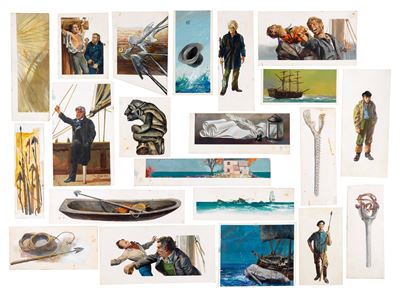 De Gaspari, Illustrazioni originali per Moby Dick (Herman Melville), tempera su cartone