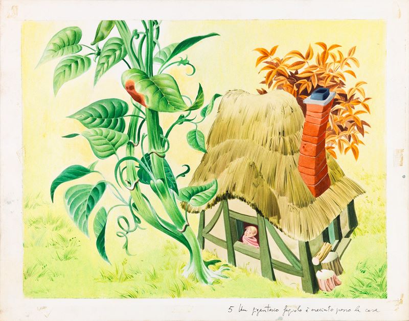 Tony Wolf (antonio Lupatelli) - Lupatelli, Giacomino e il fagiolo (illustrazione originale), temp...
