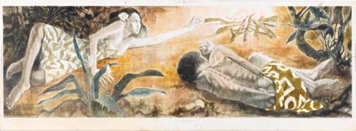 Fiabe australiane (illustrazione originale), tempera su cartone