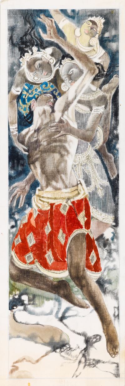 Fiabe indonesiane (illustrazione originale), tempera su cartone, 1960