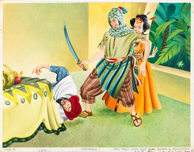 Illustrazione, La lampada di Aladino (tempera su cartone)