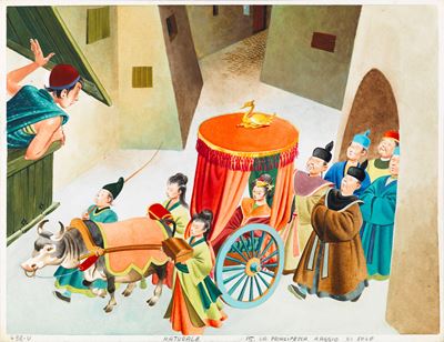 La lampada di Aladino, tempera su cartone