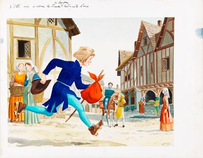 Lupatelli, Dick Whittington (illustrazione originale), tempera su cartone