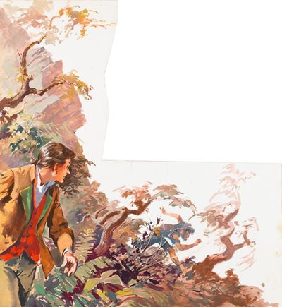L’isola del tesoro (illustrazione), tempera su cartone sagomato, 1963