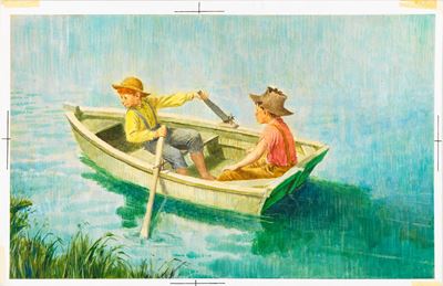 Nardini, Le avventure di Tom Sawyer (illustrazione originale), tempera su cartoncino, 1965