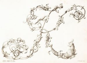 Alfabeto di lettere Iniziali inventate e delineate