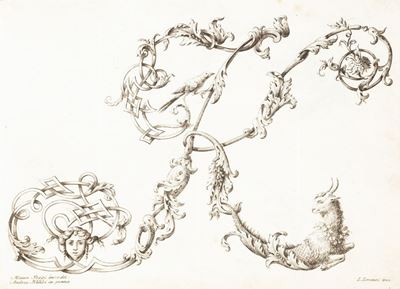 Alfabeto di Lettere Iniziali Inventate e Delineate