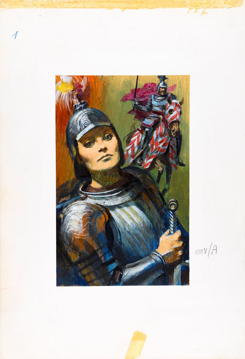 Gianni Renna - Copertina per Il Leone di Damasco, tempera su cartone