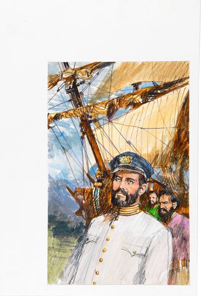 I naufraghi del Poplador (originale di copertina) – tempera su cartone