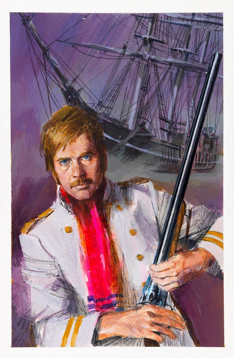 Gianni Renna - Il capitano della Djumna (originale di copertina), tempera su cartone