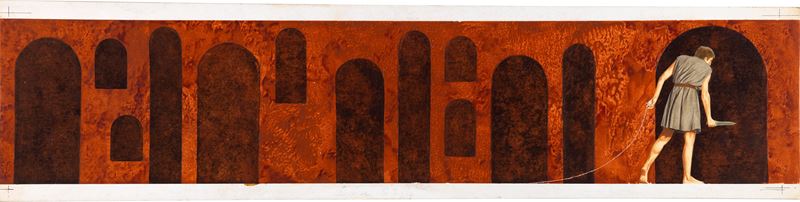 Federico Santin - Miti greci (illustrazione) — tempera su cartone, 1965