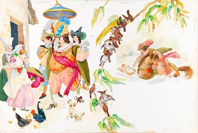 Illustrazione per “I tre capelli dell’orco”, tempera su cartone (1966)