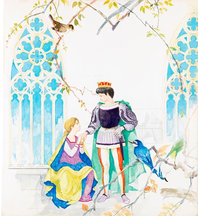 I cigni selvatici, tempera e acquerello su cartone (1966)