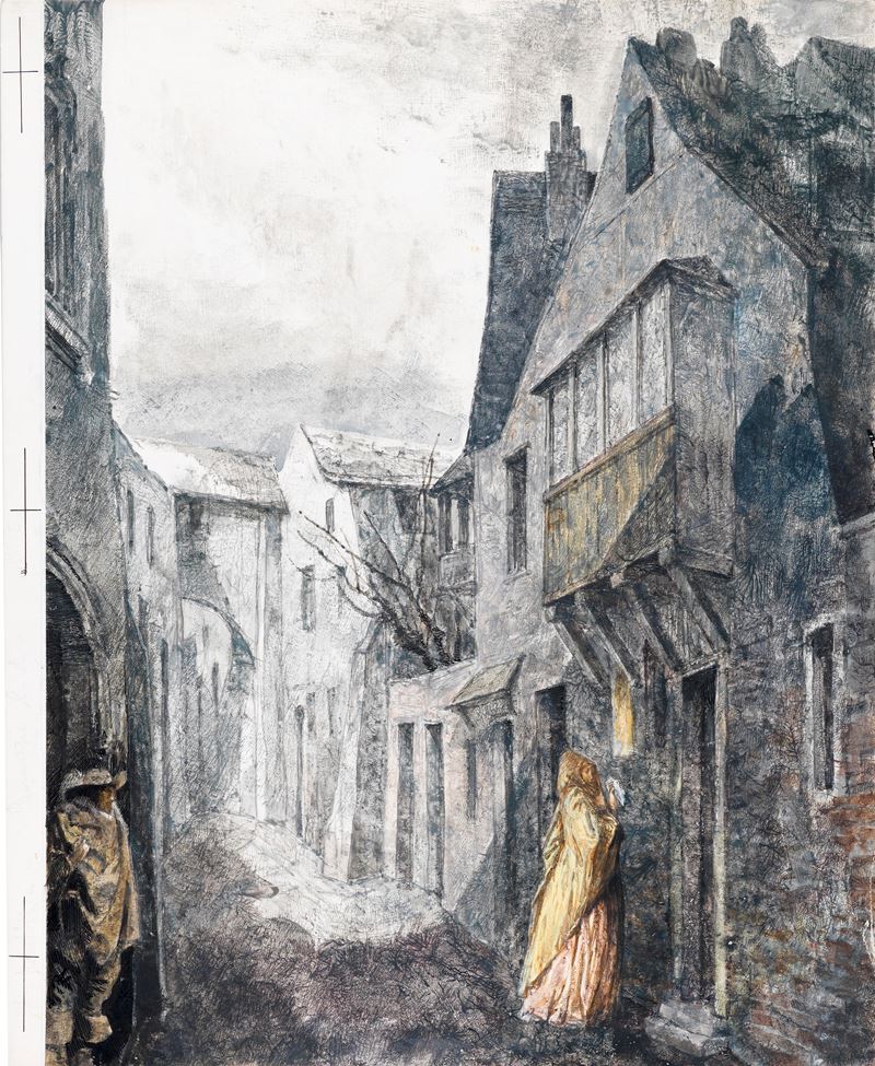Gianni Benvenuti - I tre moschettieri (illustrazione originale), tempera su cartone sagomato