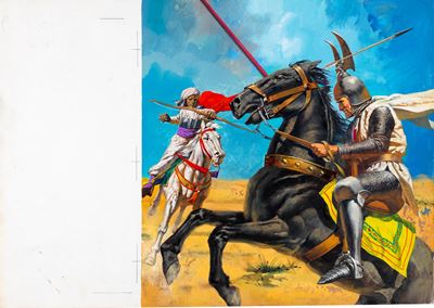 Riccardo Cuor di Leone (illustrazione originale), tempera su cartoncino