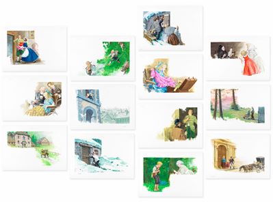 Illustrazioni originali per «Heidi» (tredici tavole), tempera su cartoncino
