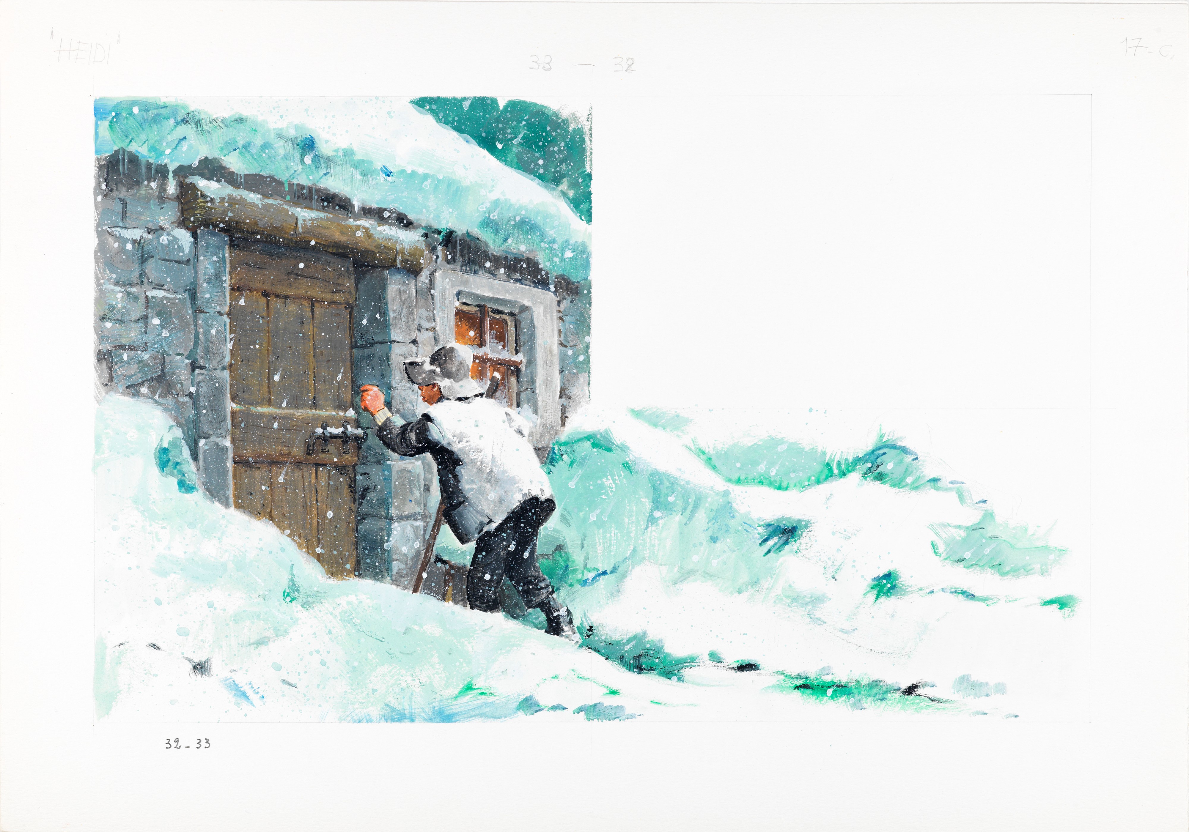 Libico Maraja - Illustrazioni originali per «Heidi» (tredici tavole), tempera su cartoncino