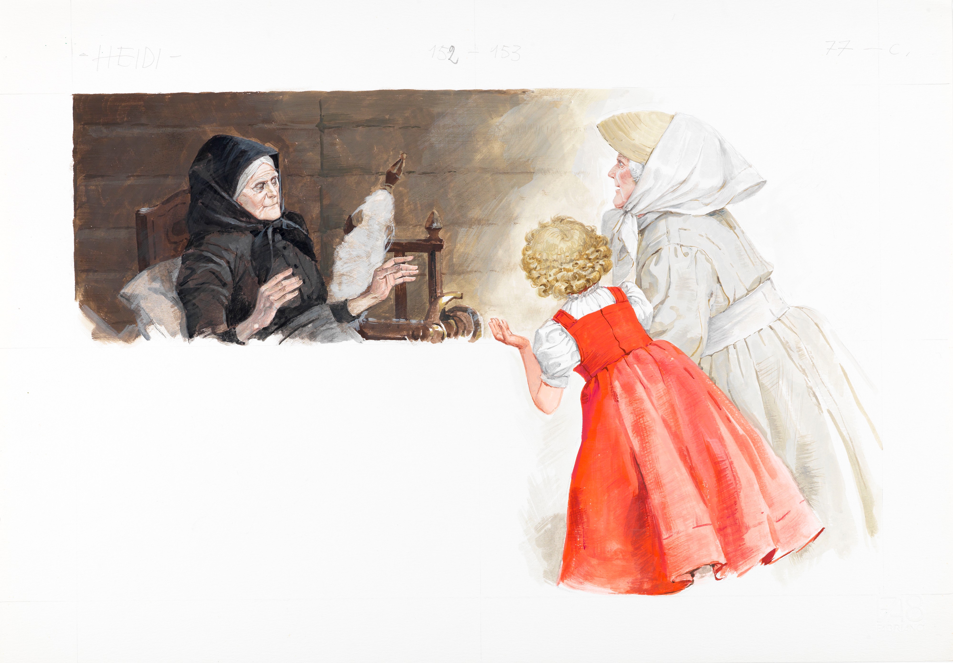 Libico Maraja - Illustrazioni originali per «Heidi» (tredici tavole), tempera su cartoncino