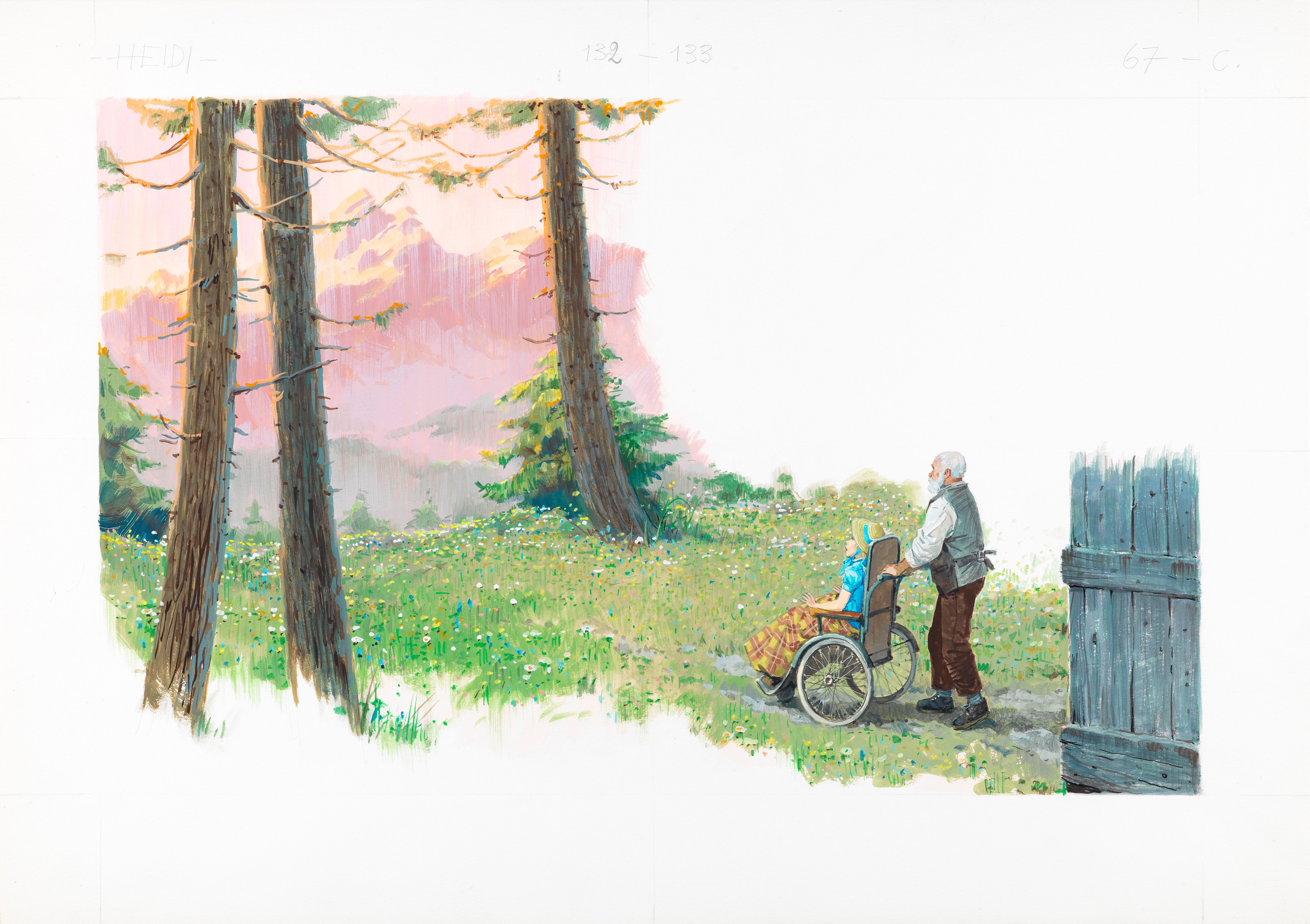 Libico Maraja - Illustrazioni originali per «Heidi» (tredici tavole), tempera su cartoncino