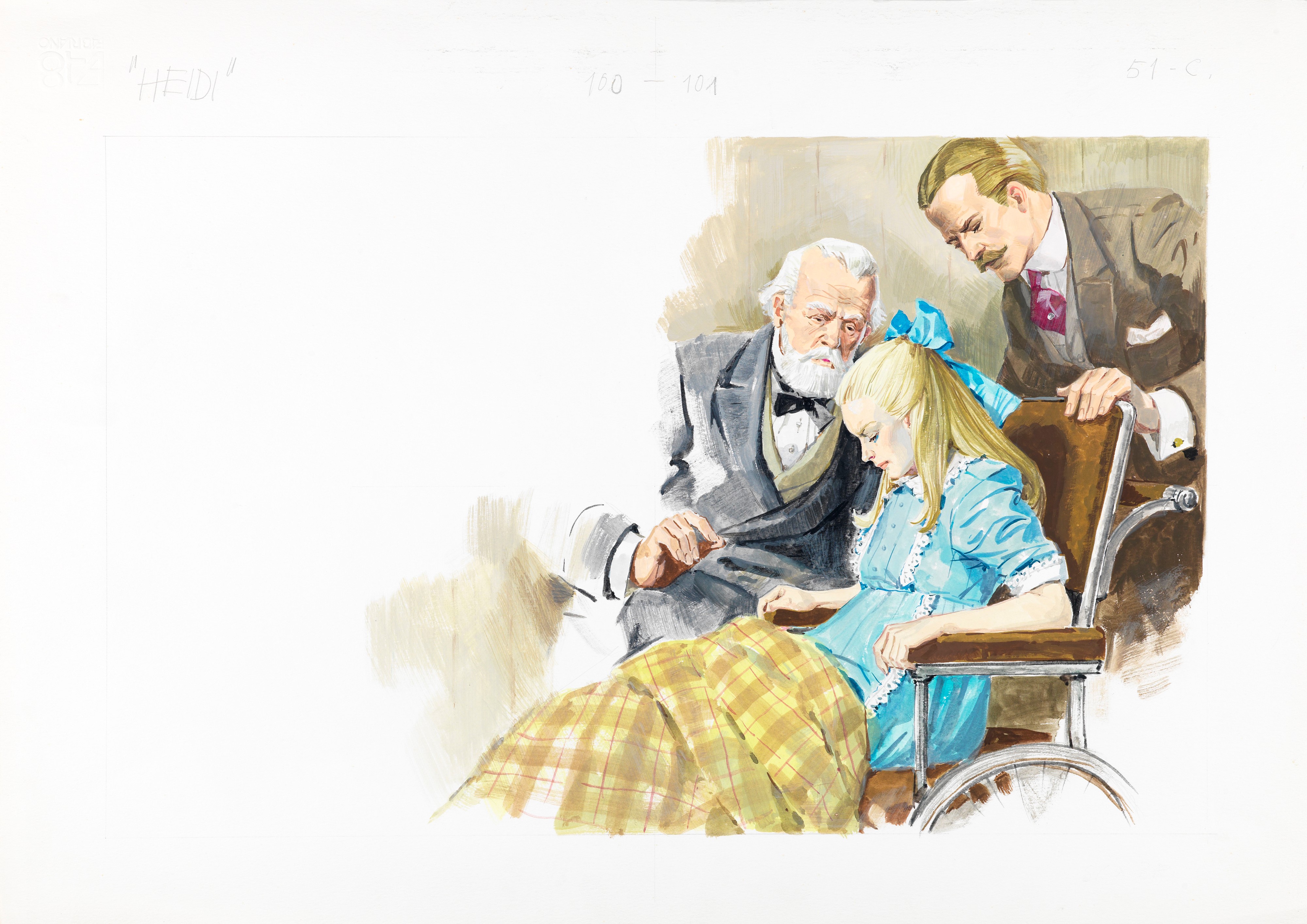 Libico Maraja - Illustrazioni originali per «Heidi» (tredici tavole), tempera su cartoncino