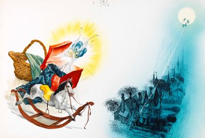 Peter Pan (illustrazione originale), tempera su cartone