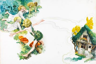 Peter Pan (illustrazione originale), tempera su cartone, 1968