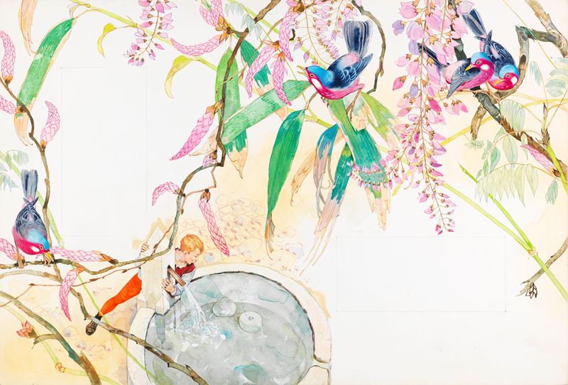 Sergio (romano Rizzato) - Giannetto Fortunato, tempera e acquerello su cartone, 1967